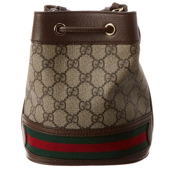Gucci Ophidia Mini Gg Supreme Canvas & Leather Bucket Bag, Brown - Picture 2 of 3